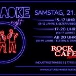 Karaoke: Von 8-13 Jahre (14-16 Uhr) | Von 14-17 Jahre (16-20 Uhr) | Von 18-99 Jahre (ab 20 Uhr)